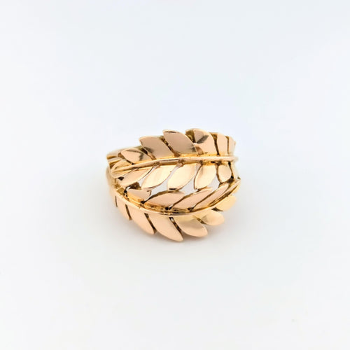 Bague florale en or rose