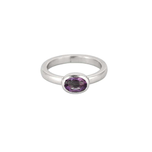 Bague 53 Bague or gris et améthyste 58 Facettes BIA09142
