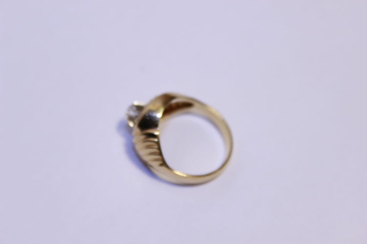 Bague 53 Bague Or et Oxyde de Zirconium 58 Facettes