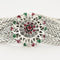 Bracelet Bracelet Ancien Or Blanc 14K Rubis et Emeraudes 58 Facettes