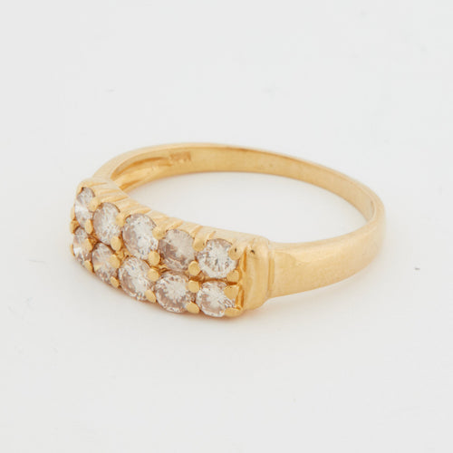 Bague 55 Bague Or Jaune avec Diamants 58 Facettes RÉF 6066/16