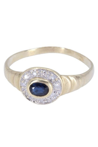 Bague 53 BAGUE MODERNE SAPHIR ET DIAMANTS 58 Facettes 086581