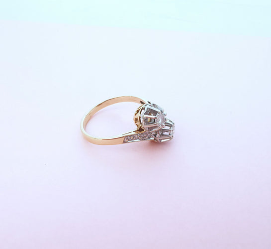 Bague 58.5 Bague de fiançailles vintage Toi et Moi - Diamants - Or 58 Facettes AA 1644