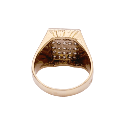 Bague 61 Bague chevalière or jaune, diamants. 58 Facettes 34448