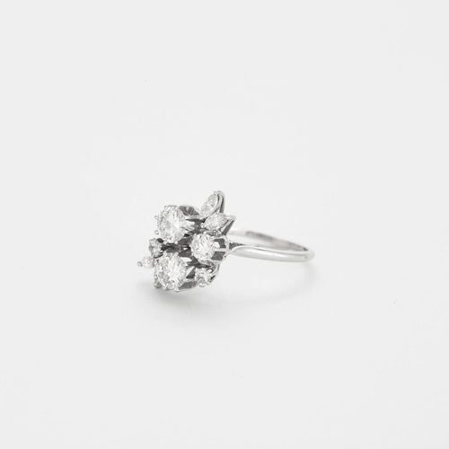 Bague 57 Bague ancienne Or blanc Diamants 58 Facettes 2331431