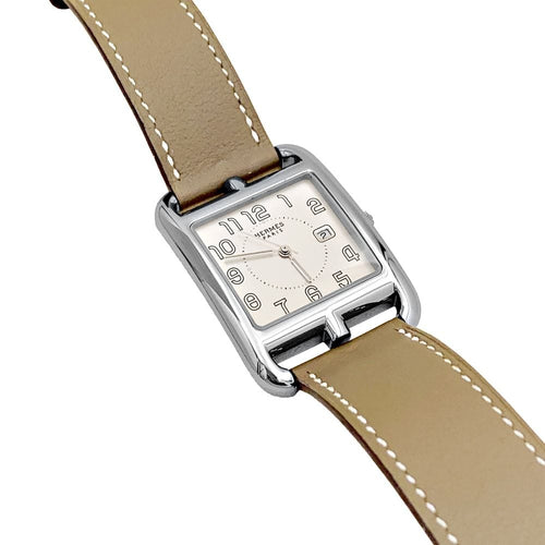Montre Montre Hermès, "Cape Cod", acier sur cuir. 58 Facettes 34936
