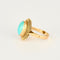 Bague 59 Bague or jaune et turquoise recomposée 58 Facettes PER0066
