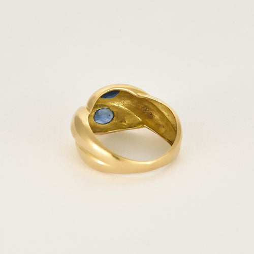 Bague 53,5 Bague tressée en or jaune et saphirs 58 Facettes ENG10872