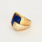Bague moderniste en or jaune, blanc et lapis-lazuli