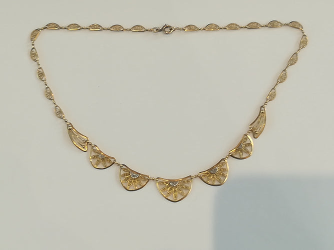 Collier Collier draperie or et diamants 58 Facettes