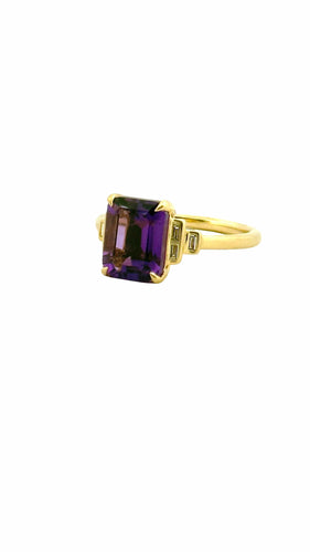 Bague Bague en or 18 carats , améthyste et diamants 58 Facettes