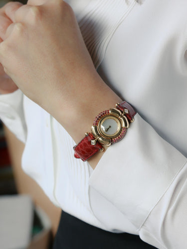 Montre RENE BOIVIN Montre Chrysalide or jaune rubis saphirs diamants 58 Facettes 1089.1