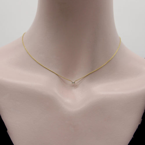 Collier Collier en or 14 carats avec diamant taille émeraude 58 Facettes A2004E