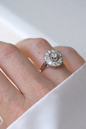 Bague Bague Ronde Cible Art Déco Diamants 58 Facettes