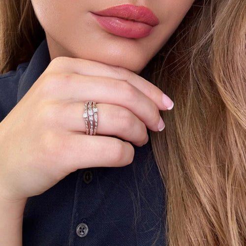 Bague Trilogie Or Jaune 18k & Diamants