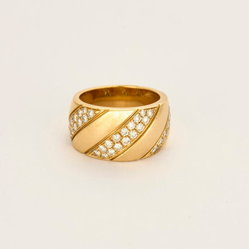 Bague 52 Bague jonc or jaune et diamants 58 Facettes CRE0041X2