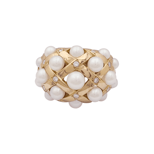 Bague 53 Bague Chanel, "Baroque", or jaune, diamants et perles. 58 Facettes 34262