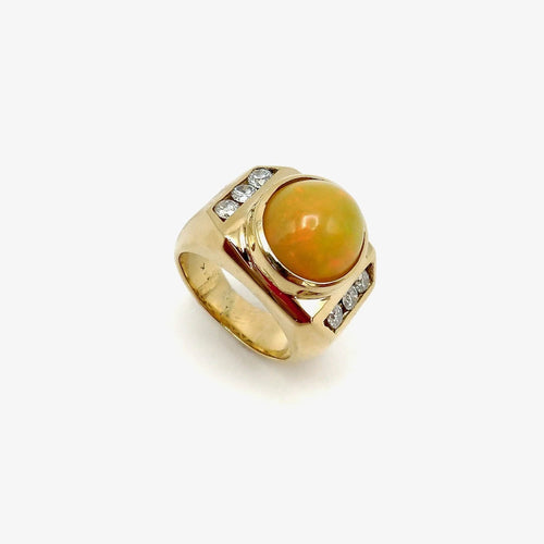 Bague 57 Bague cocktail diamant opale or 58 Facettes