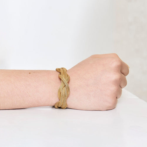 Bracelet Bracelet souple tressé or jaune 58 Facettes ENG10530