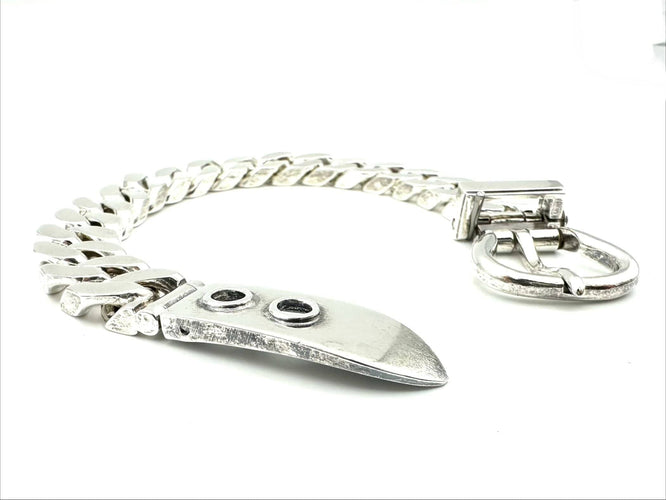 Bracelet HERMES. Collection "Boucle sellier", bracelet vintage argent MM 58 Facettes