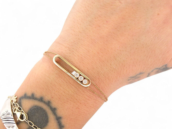 Bracelet bracelet MESSIKA move classique 03996-yg or rose 18k & 3 diamants 58 Facettes 271441