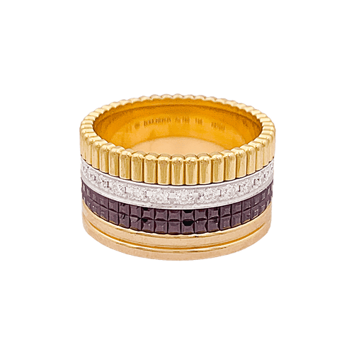 Bague 56 Bague Boucheron, "Quatre Classique Large", trois ors et diamants 58 Facettes 34351