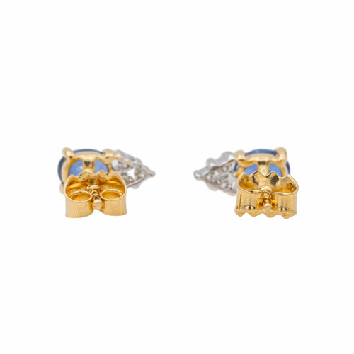 Boucles d'oreilles Boucles d'oreilles Puces Or jaune Saphir 58 Facettes 3548950CN