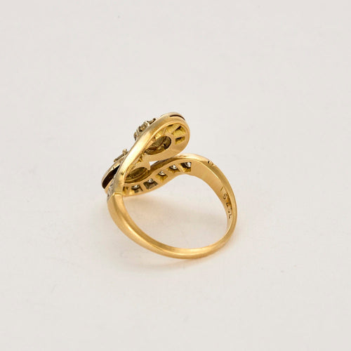 Bague 53 Bague Toi & Moi or jaune et gris, diamants 58 Facettes LOR3526