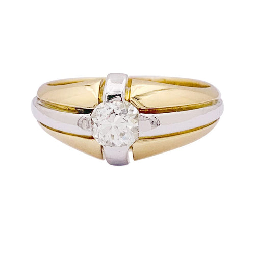 Bague 60 Bague vintage platine, or jaune, diamant. 58 Facettes 33990