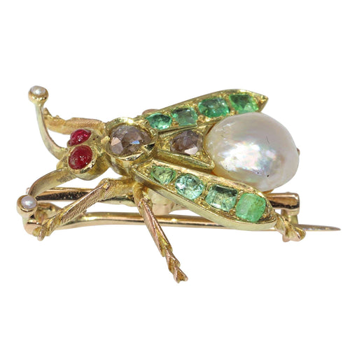 Broche Charmante broche à mouche vintage des années 1870 58 Facettes 24137-0100