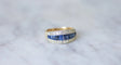 Bague 50 Bague Bandeau Art Deco Saphirs Calibrés et Diamants 58 Facettes