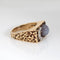 Bague 59 Bague vintage en or jaune 14 carats avec diamants, croissant de lune, étoile et saphir 58 Facettes G13899