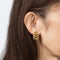 Boucles d'oreilles Boucles d'oreilles côtelées vintage Tiffany & Co. en or jaune 14 carats, style milieu du siècle, à clip. 58 Facettes G14150