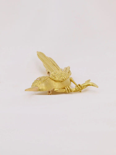 Broche Broche animalière Oiseau or jaune diamant 58 Facettes 1014.1
