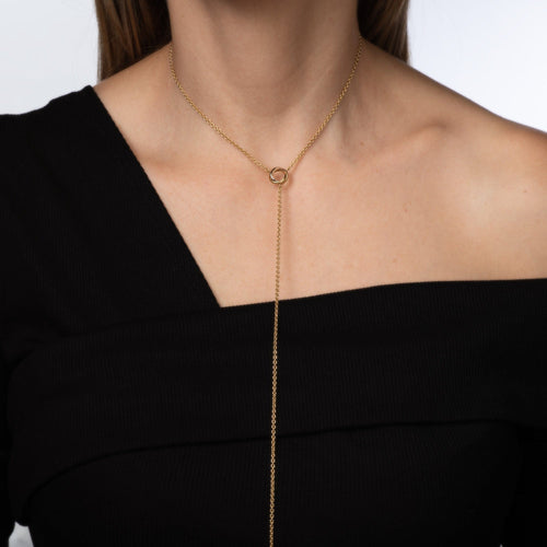 Collier Collier Cartier Pampilles Lariat en or 18 carats Trinity ajustable signé 58 Facettes G14217