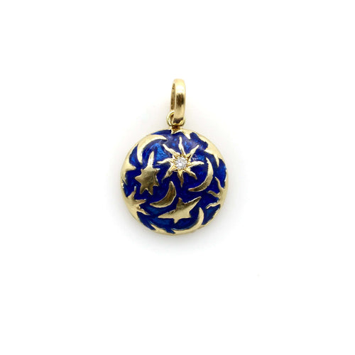 Pendentif Pendentif Galaxy Lune et Étoiles 58 Facettes