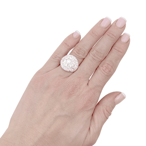 Bague 50 Bague pavage or blanc, diamants. 58 Facettes 34033