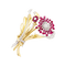 Broche Broche "Fleurs" or, diamants, saphirs roses. 58 Facettes 34200