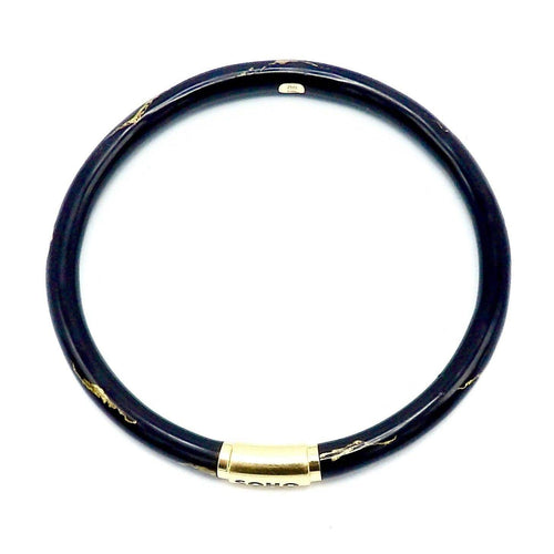Bracelet SOHO 18K Gold Black Enamel Calligraphic Stripe Bangle Bracelet 58 Facettes