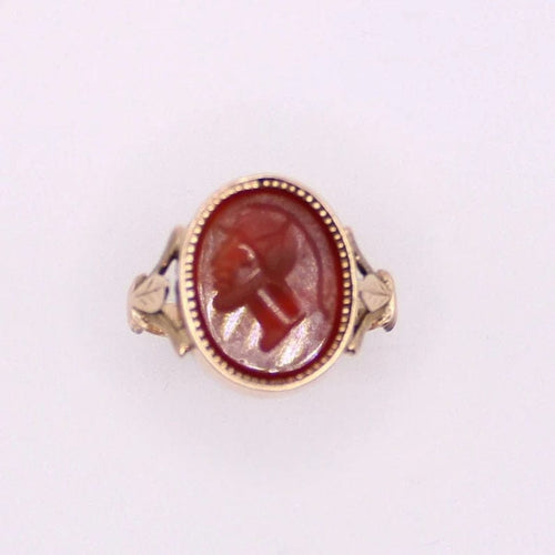 Bague Bague Empire Intaillée Cornaline Homme casqué 58 Facettes
