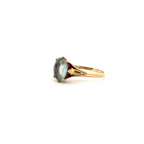 Bague 54 Solitaire Or Jaune & Tourmaline bleu 58 Facettes 59-GS36182