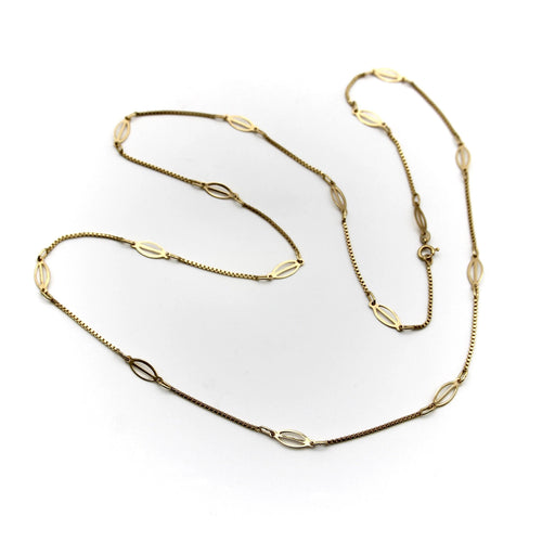 Collier Chaîne italienne vintage à maillons fantaisie en or 18 carats 58 Facettes