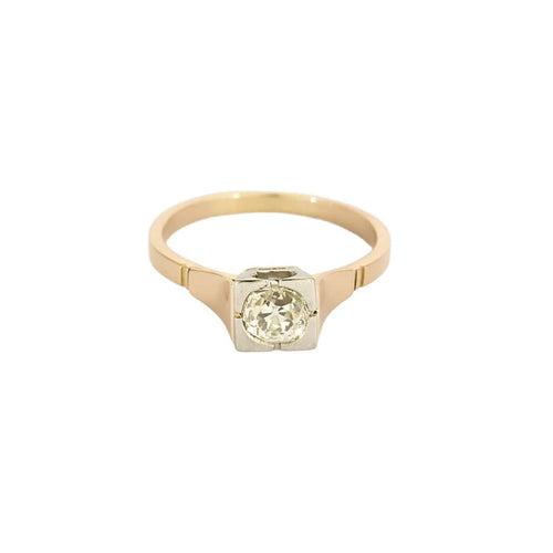 Bague 62 Bague Solitaire en or jaune, or blanc et diamant 58 Facettes RAM2985