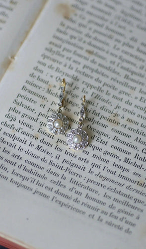 Boucles d'oreilles Boucles d'oreilles Art Deco Perles et Diamants 58 Facettes