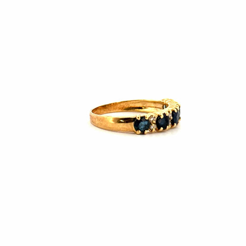 Alliance Demi-Tour Or Jaune Saphir & Diamants 58 Facettes