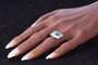 Bague 52 Grâce géométrique : une bague Art déco vintage avec émeraude et diamants 58 Facettes 24110-0131