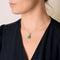 Collier Collier et pendentif en or blanc, émeraude et Diamants 58 Facettes B240539