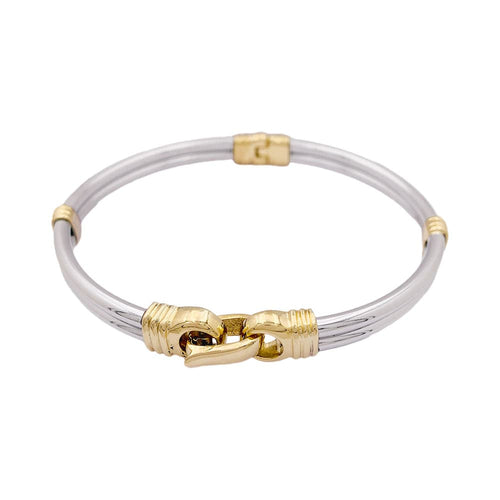 Bracelet Bracelet or et acier. 58 Facettes 34076