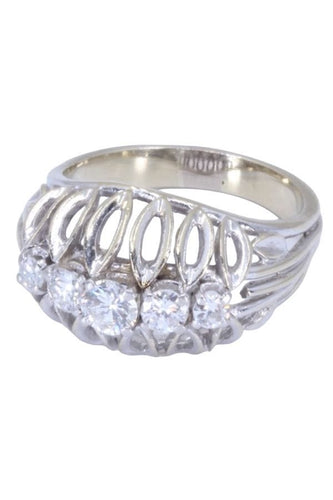 Bague 53 Bague jarretière années '50 diamants 58 Facettes 086201
