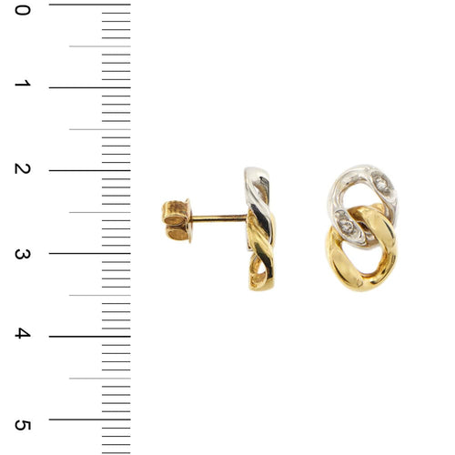Boucles d'oreilles Deux boucles d'oreilles en or et diamants 58 Facettes 29697